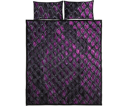 Purple Snakeskin Print Quilt Bed Set