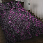 Purple Snakeskin Print Quilt Bed Set