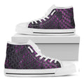 Purple Snakeskin Print White High Top Sneakers