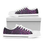 Purple Snakeskin Print White Low Top Shoes