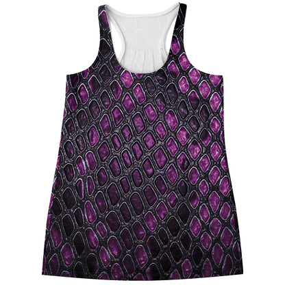 Purple Snakeskin Print Women's Racerback Tank Top