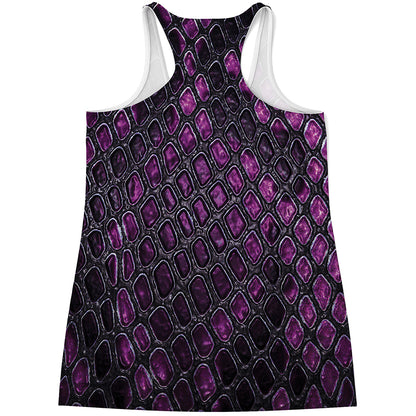 Purple Snakeskin Print Women's Racerback Tank Top