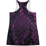 Purple Snakeskin Print Women's Racerback Tank Top