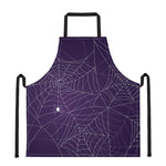 Purple Spider Web Pattern Print Apron