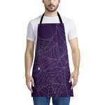 Purple Spider Web Pattern Print Apron