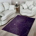 Purple Spider Web Pattern Print Area Rug
