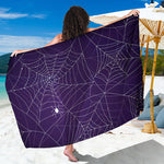 Purple Spider Web Pattern Print Beach Sarong Wrap