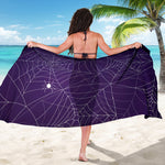 Purple Spider Web Pattern Print Beach Sarong Wrap