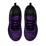 Purple Spider Web Pattern Print Black Sneakers