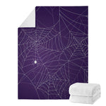 Purple Spider Web Pattern Print Blanket
