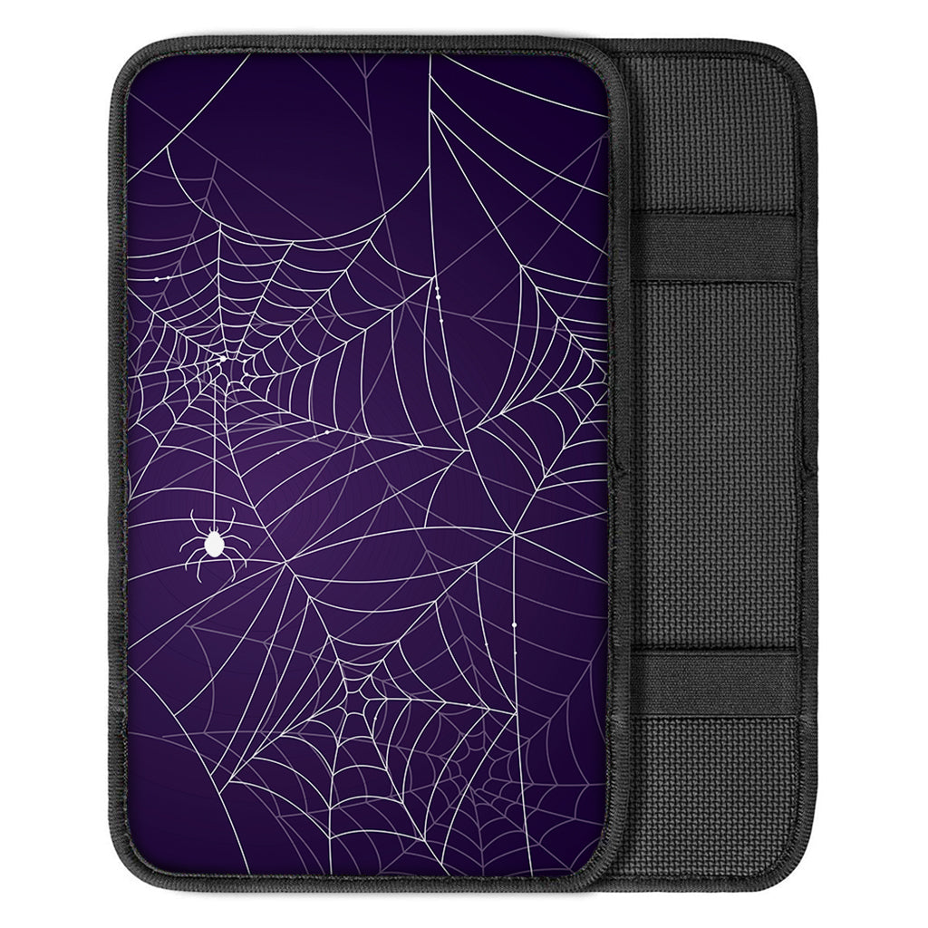 Purple Spider Web Pattern Print Car Center Console Cover