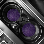 Purple Spider Web Pattern Print Car Coasters