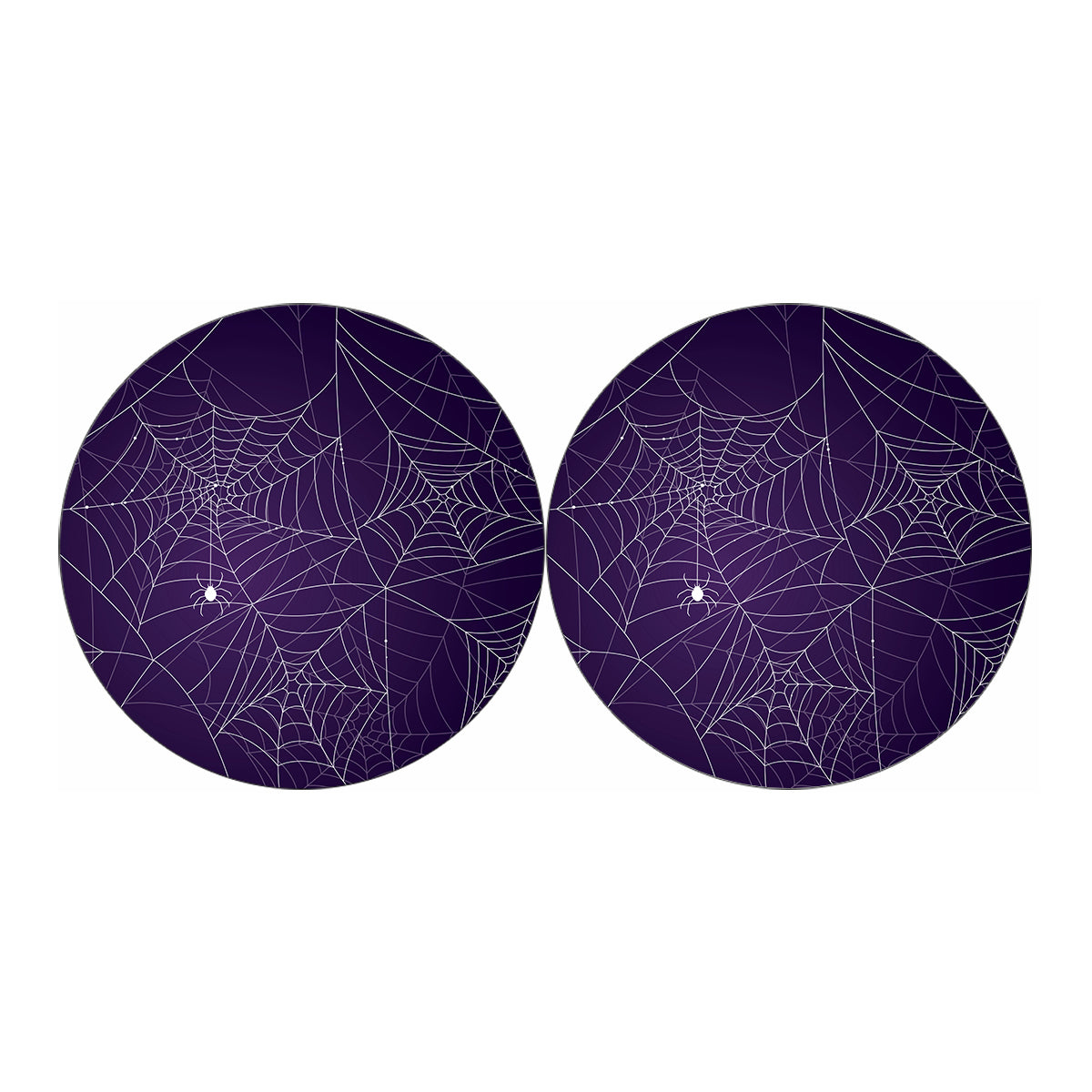 Purple Spider Web Pattern Print Car Coasters