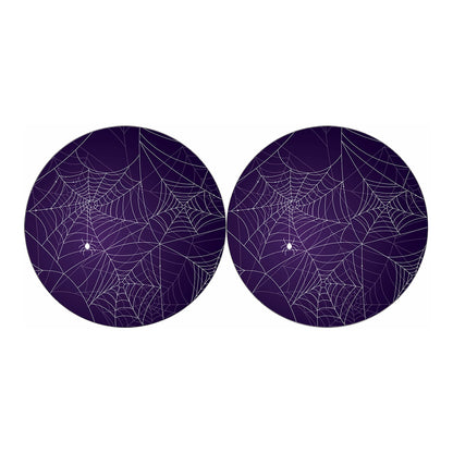 Purple Spider Web Pattern Print Car Coasters