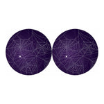 Purple Spider Web Pattern Print Car Coasters