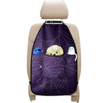 Purple Spider Web Pattern Print Car Seat Organizers
