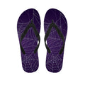 Purple Spider Web Pattern Print Flip Flops