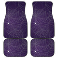 Purple Spider Web Pattern Print Front and Back Car Floor Mats