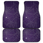 Purple Spider Web Pattern Print Front and Back Car Floor Mats