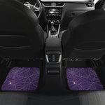 Purple Spider Web Pattern Print Front and Back Car Floor Mats