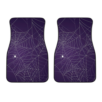 Purple Spider Web Pattern Print Front Car Floor Mats