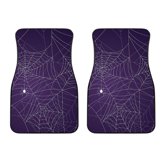 Purple Spider Web Pattern Print Front Car Floor Mats