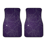Purple Spider Web Pattern Print Front Car Floor Mats