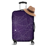 Purple Spider Web Pattern Print Luggage Cover