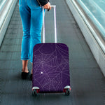 Purple Spider Web Pattern Print Luggage Cover