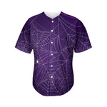 Purple Spider Web Pattern Print Men's Baseball Jersey