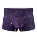 Purple Spider Web Pattern Print Men's Boxer Briefs