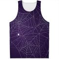 Purple Spider Web Pattern Print Men's Tank Top