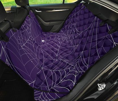 Purple Spider Web Pattern Print Pet Car Back Seat Cover
