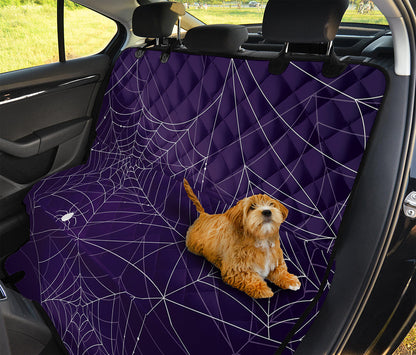 Purple Spider Web Pattern Print Pet Car Back Seat Cover