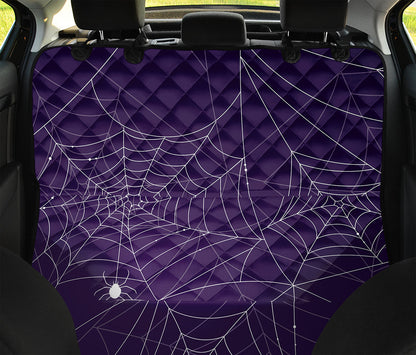 Purple Spider Web Pattern Print Pet Car Back Seat Cover