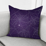 Purple Spider Web Pattern Print Pillow Cover