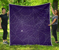 Purple Spider Web Pattern Print Quilt