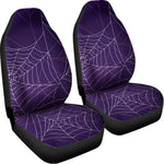 Purple Spider Web Pattern Print Universal Fit Car Seat Covers