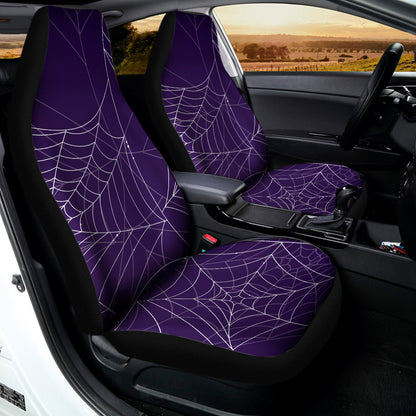 Purple Spider Web Pattern Print Universal Fit Car Seat Covers