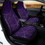 Purple Spider Web Pattern Print Universal Fit Car Seat Covers