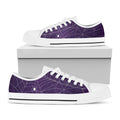 Purple Spider Web Pattern Print White Low Top Sneakers