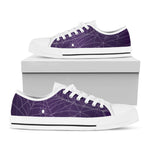 Purple Spider Web Pattern Print White Low Top Shoes