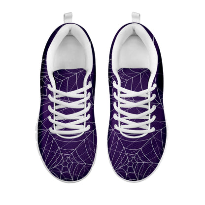 Purple Spider Web Pattern Print White Sneakers