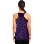 Purple Spider Web Pattern Print Women's Racerback Tank Top