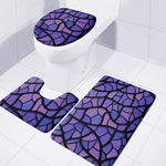 Purple Stained Glass Mosaic Print 3 Piece Bath Mat Set