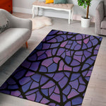 Purple Stained Glass Mosaic Print Area Rug