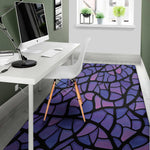 Purple Stained Glass Mosaic Print Area Rug
