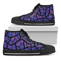 Purple Stained Glass Mosaic Print Black High Top Sneakers