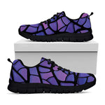 Purple Stained Glass Mosaic Print Black Sneakers