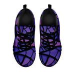 Purple Stained Glass Mosaic Print Black Sneakers